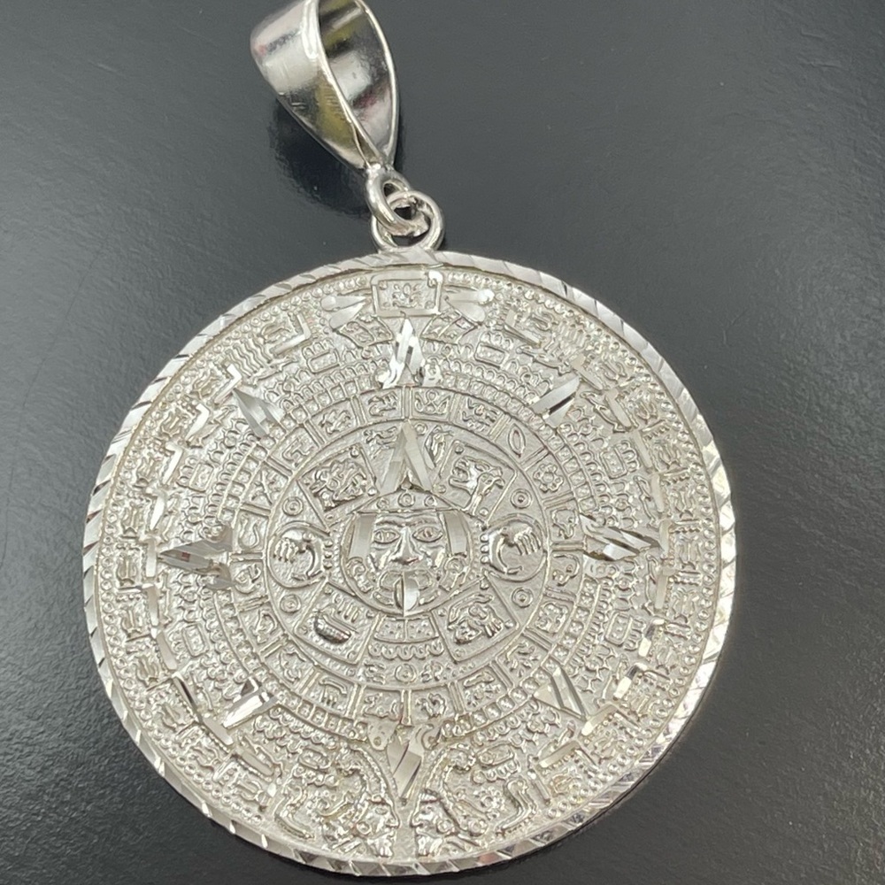 Solid 925 Silver Large Aztec Mayan Mexican Calend… - image 7